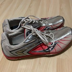 Saucony Red Track Shoes w/ Attachable Spikes - SIZE 8